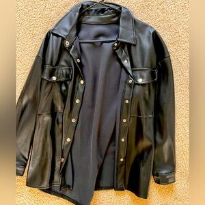 Medium faux leather (oversized) leather jacket